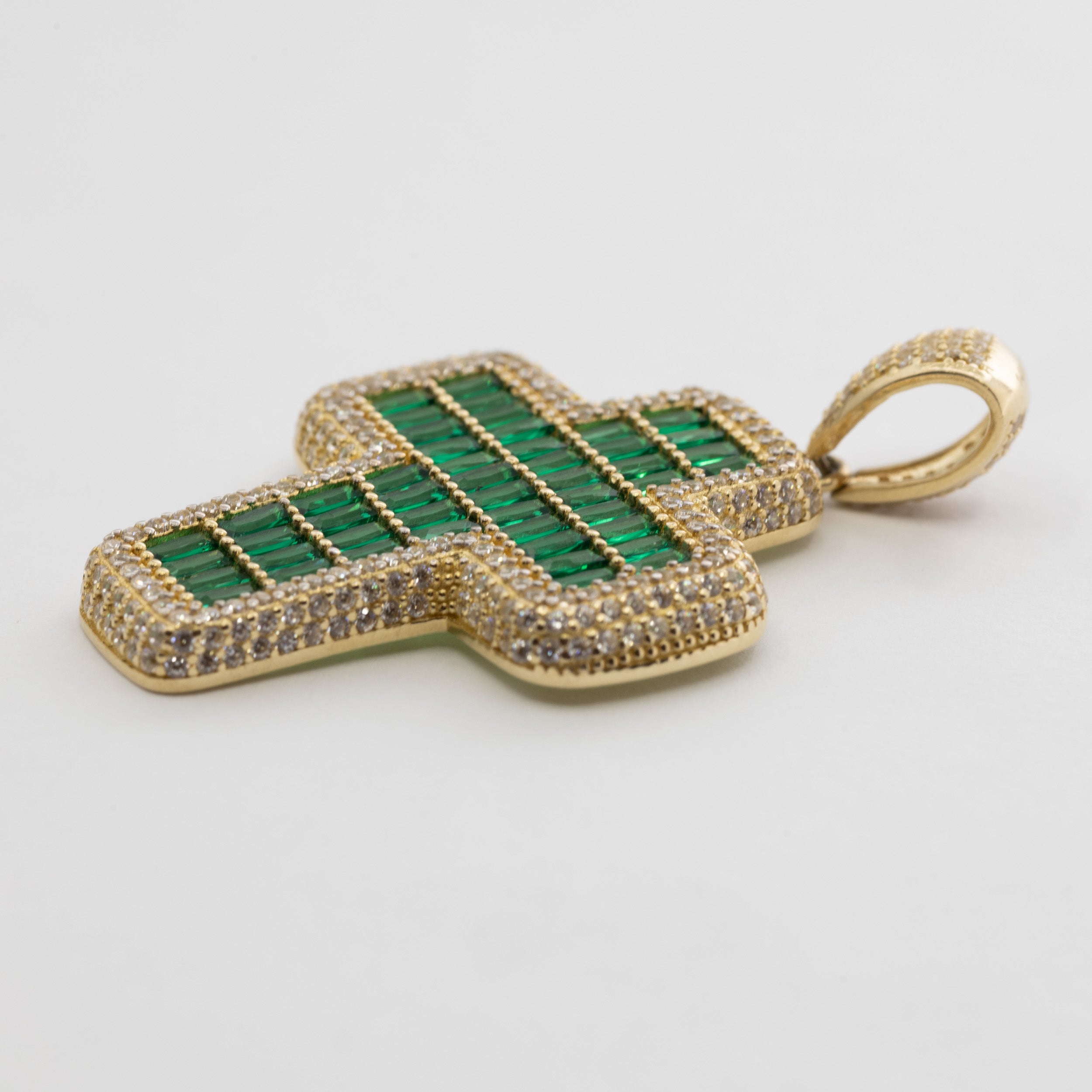 Princess Cut Green Zirconia Cross.