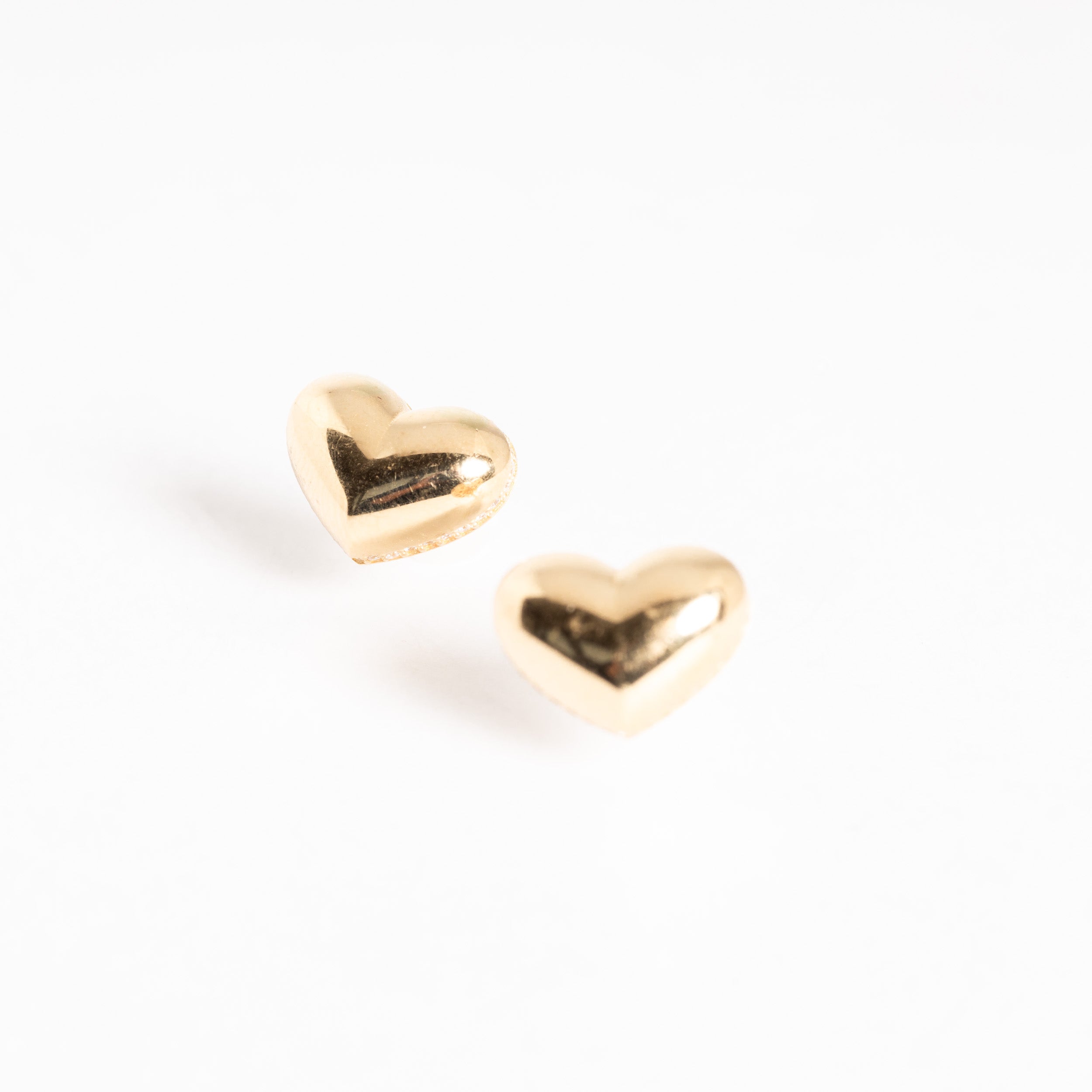 Yellow Gold Heart Earrings