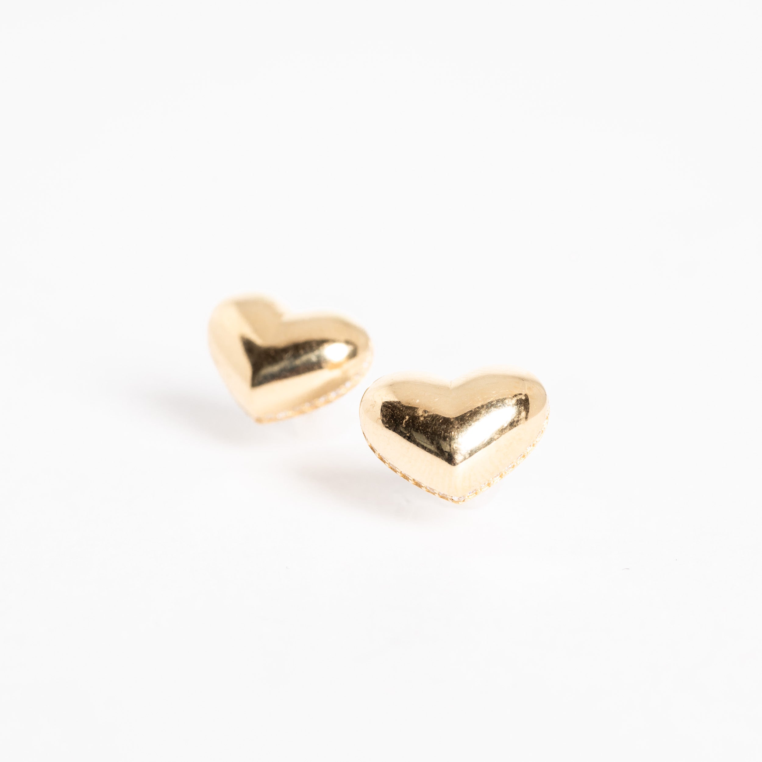 Yellow Gold Heart Earrings