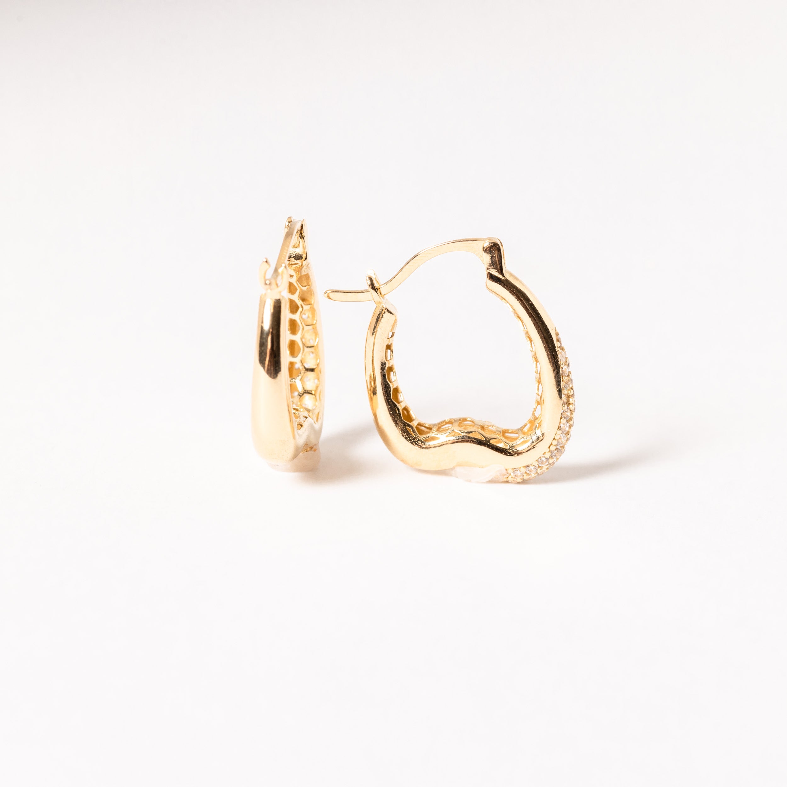 Gold with Zirconias Medium Huggies