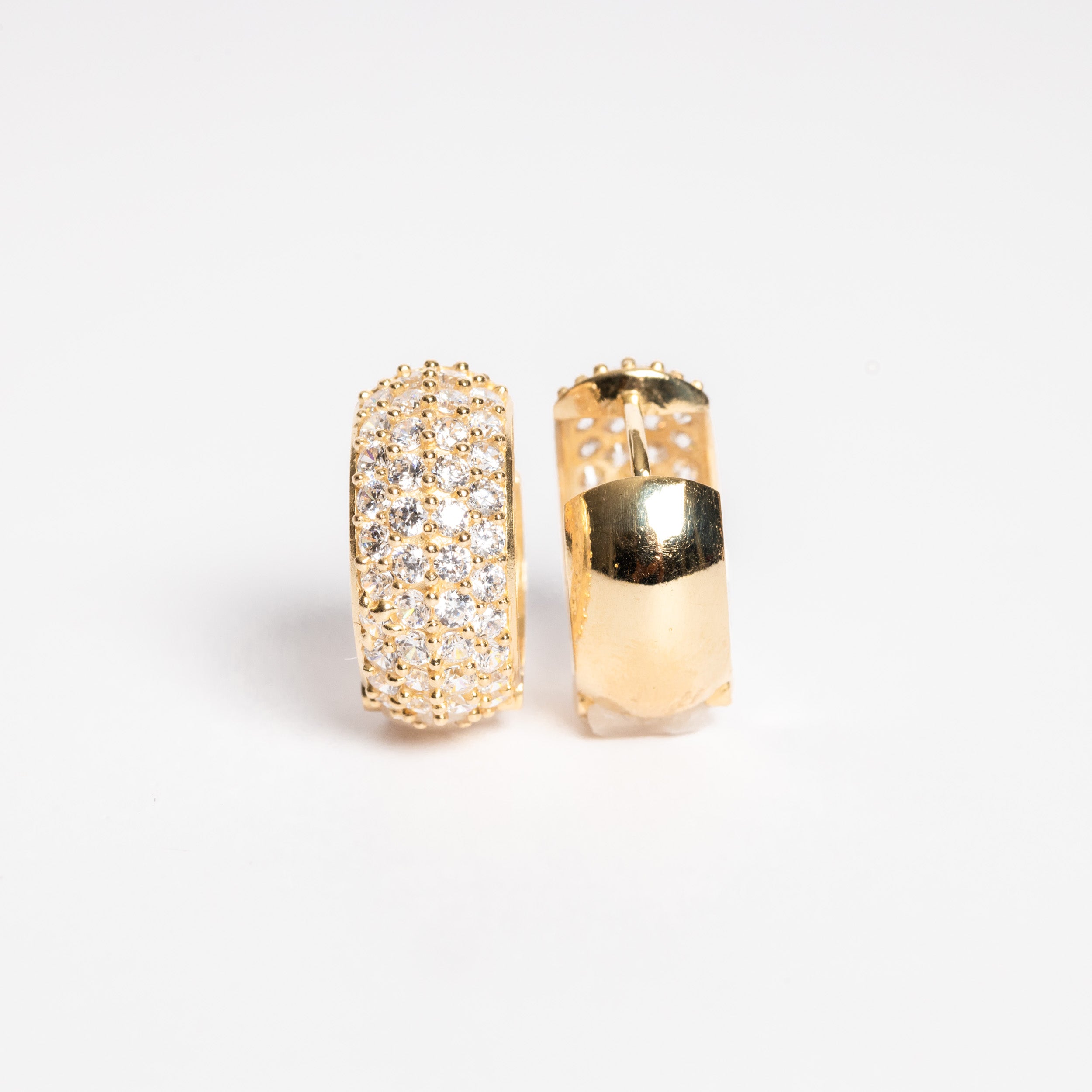 Pave Huggie Hoop CZ Earring