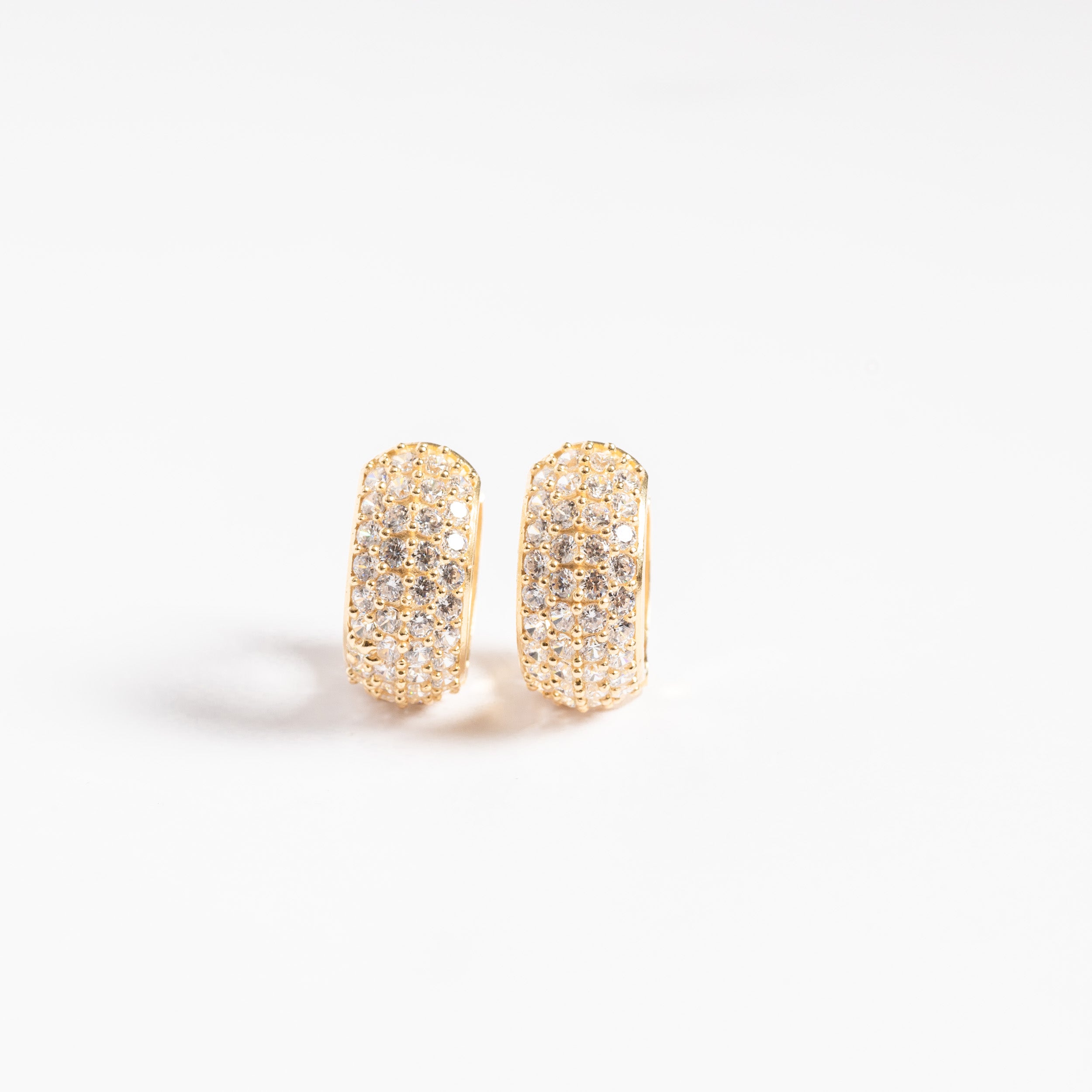 Pave Huggie Hoop CZ Earring