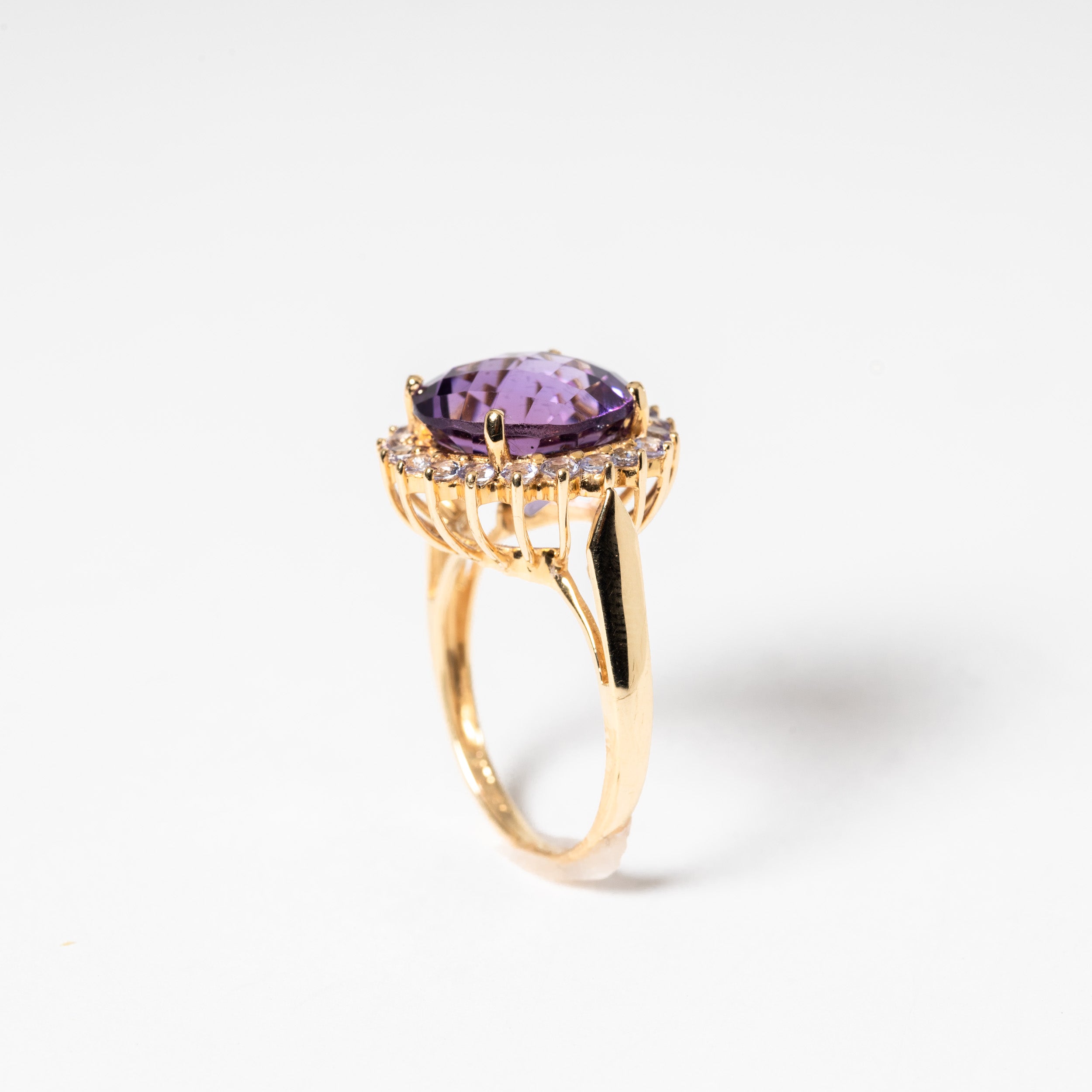 Purple And White Cubic Zirconia Ring