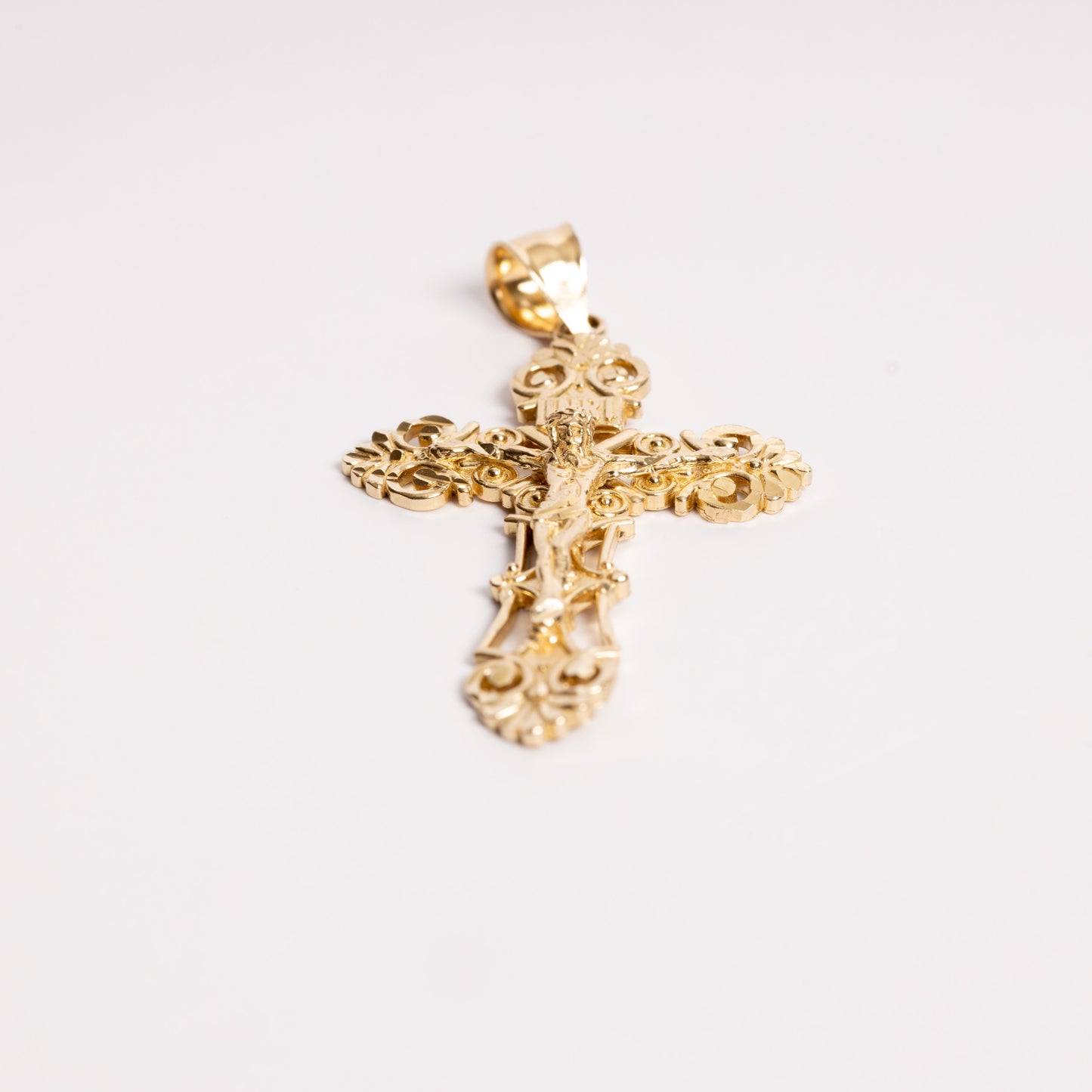 Antique Diamond Cut Cross Pendant