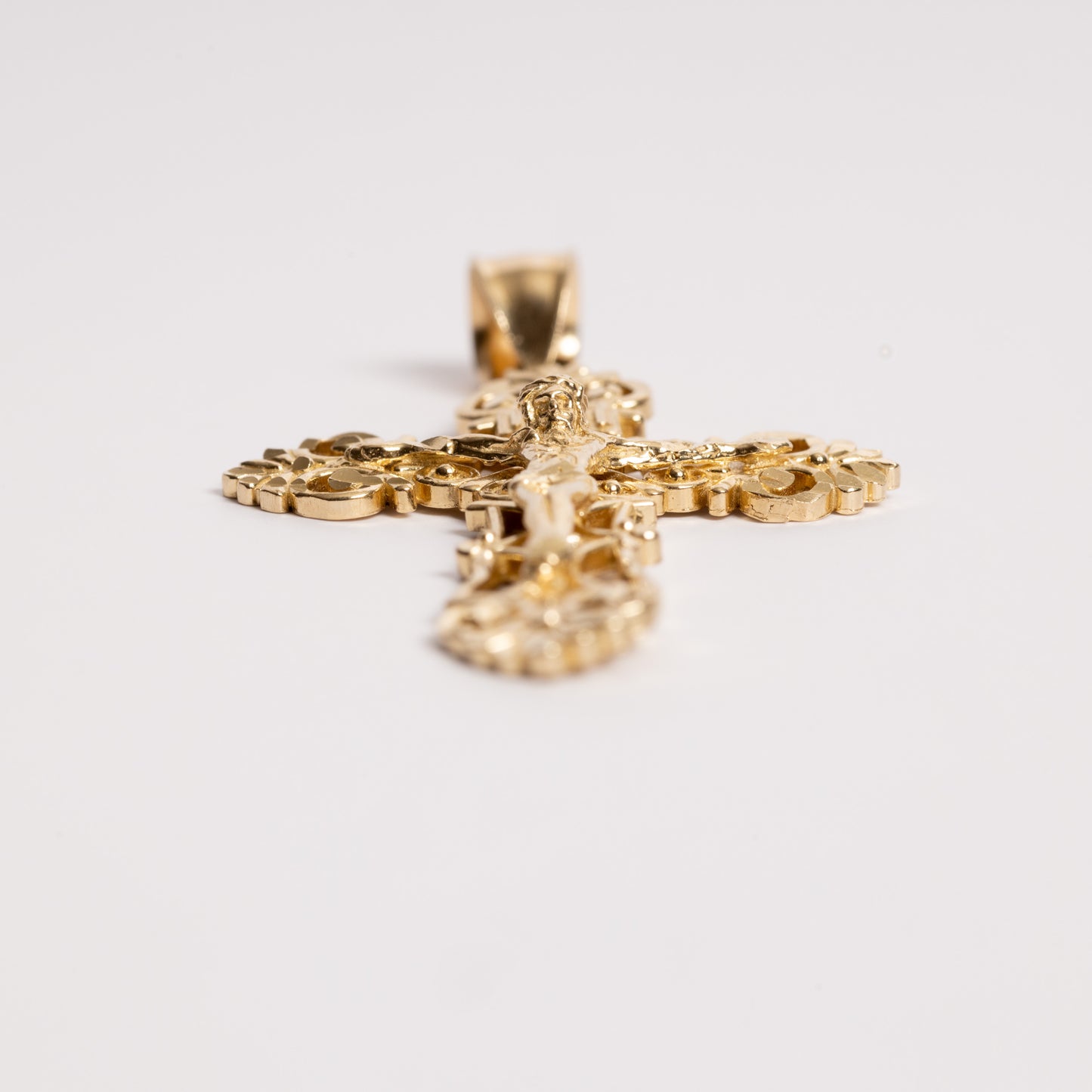 Antique Diamond Cut Cross Pendant