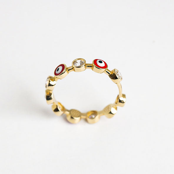 Red Evil Eye CZ Band