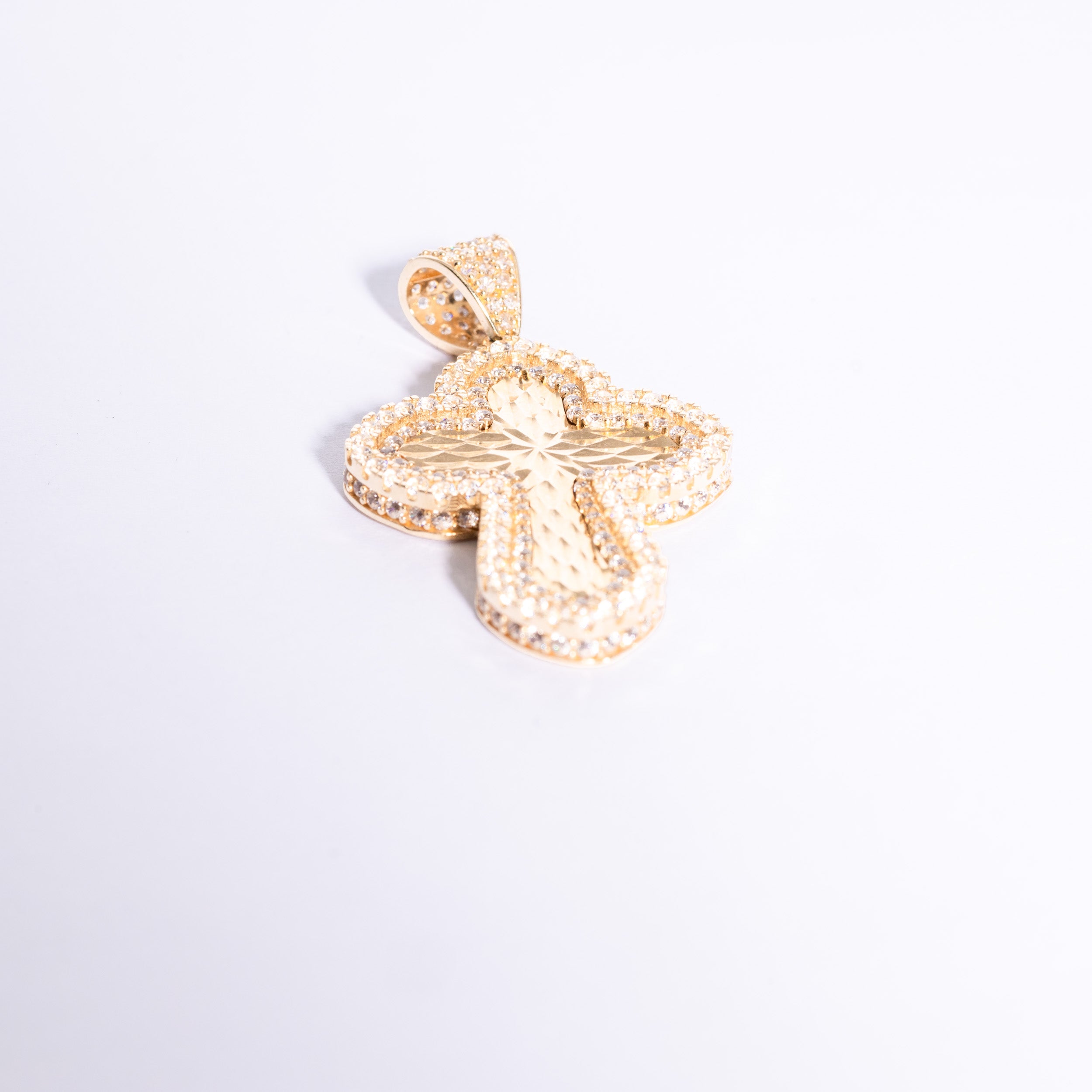 Zirconia Stone Diamond Cut Cross