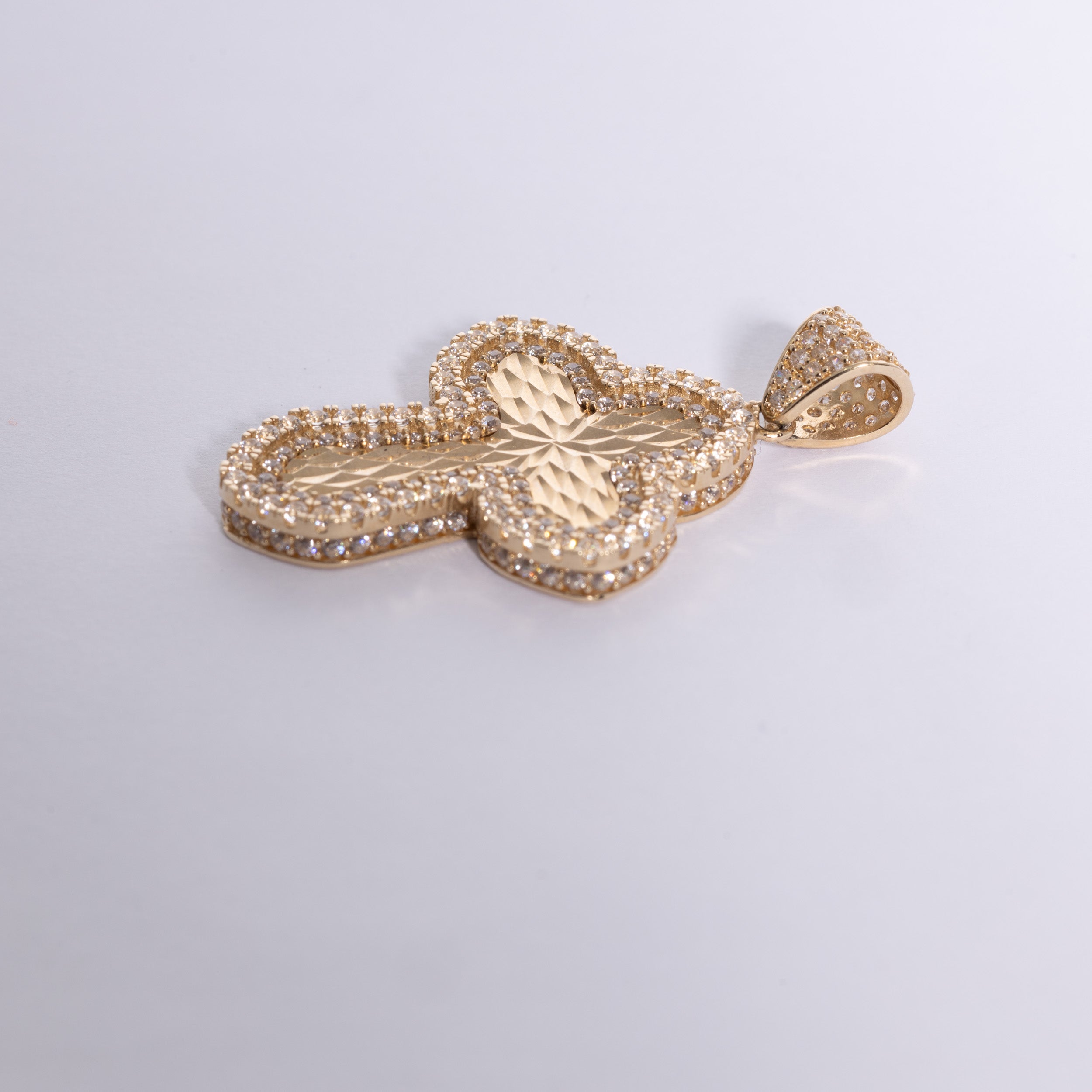 Zirconia Stone Diamond Cut Cross
