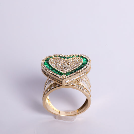 CZ Baguette Heart Ring