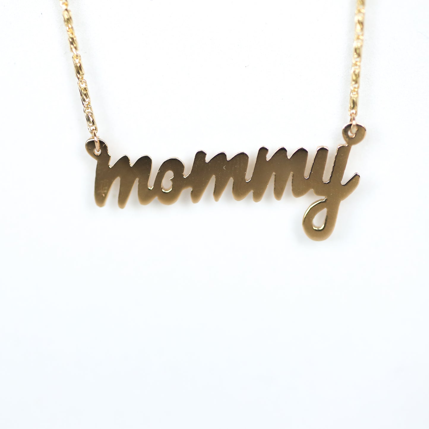 Mommy Script Nameplate Necklace