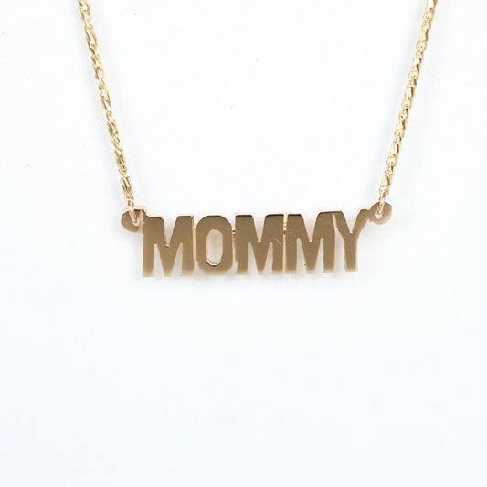 Mommy Block Nameplate Necklace