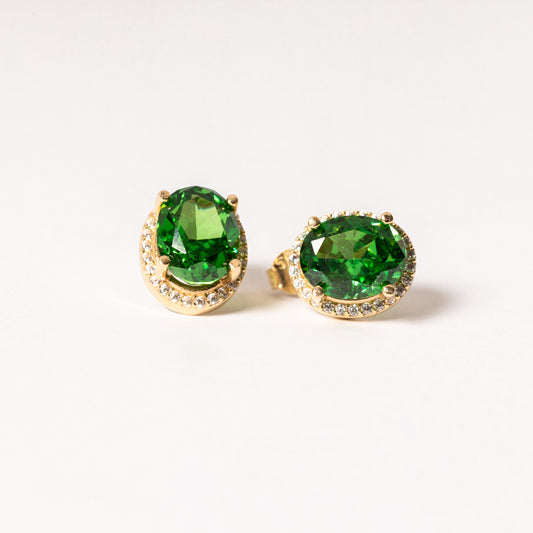 Oval Cubic Zirconia Studs