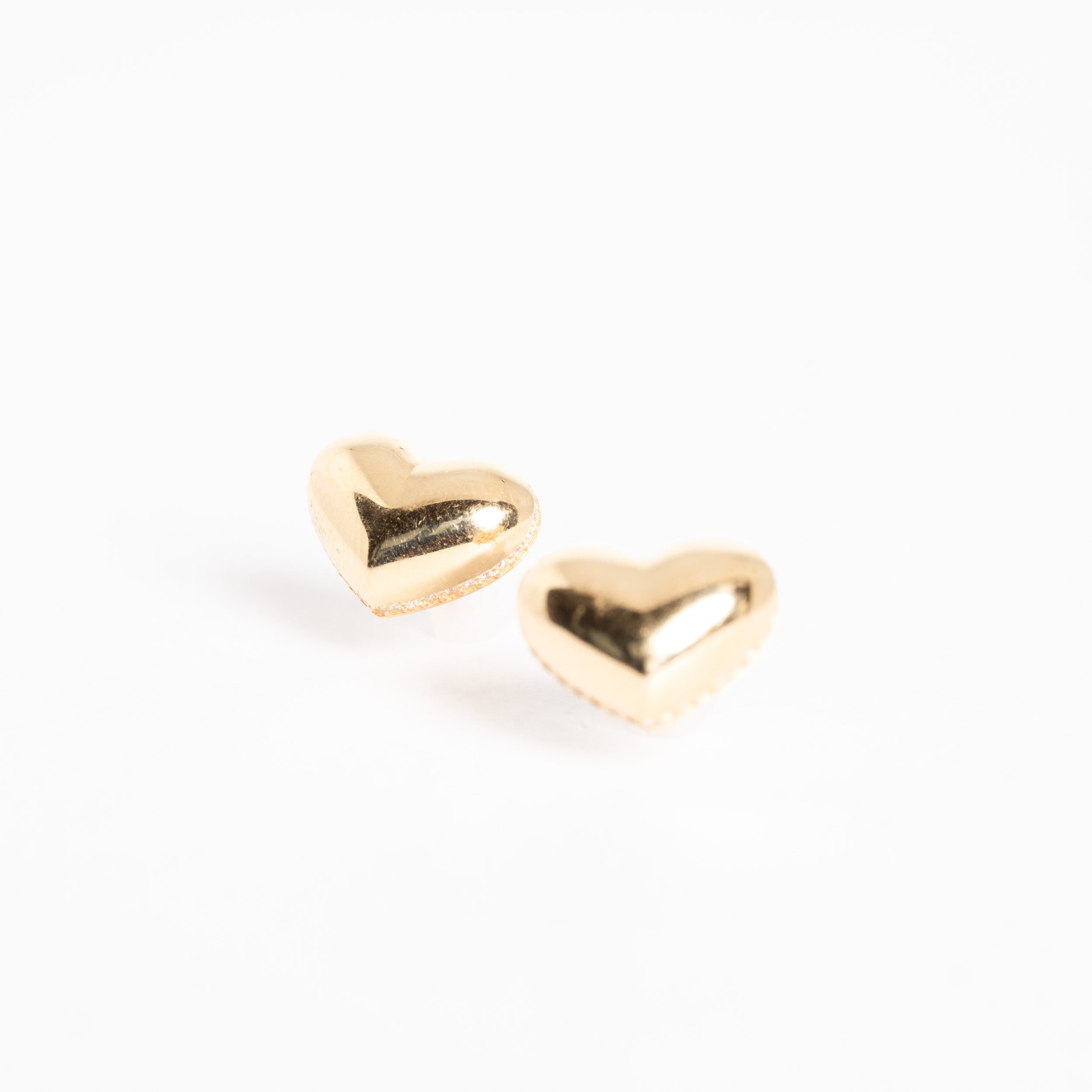 Yellow Gold Heart Earrings