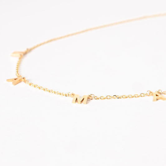 Custom Yellow Gold Mama Necklace,