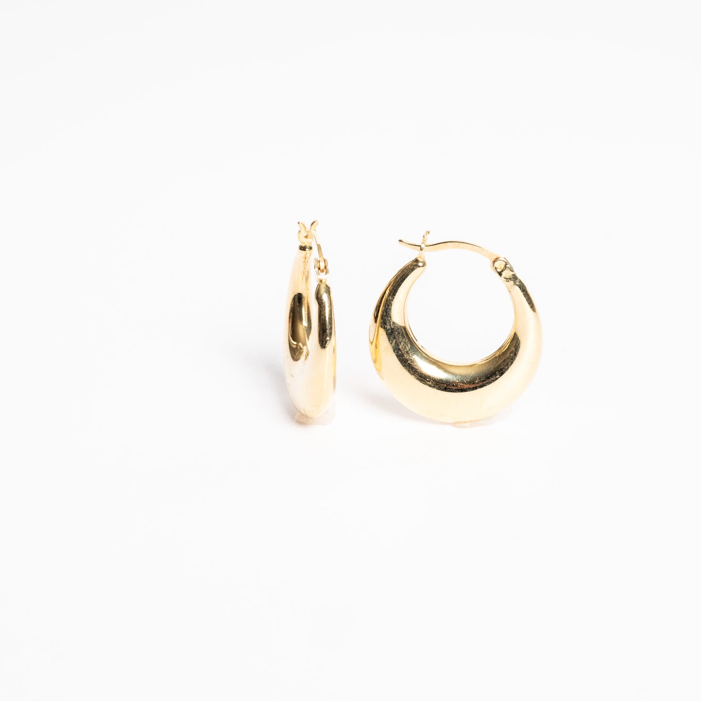 Oval Huggie Hoop Earring