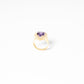 Heart Cubic Zirconia Purple and White Ring