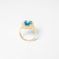 Turquoise  And White Cubic Zirconia Ring