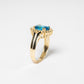 Turquoise  And White Cubic Zirconia Ring