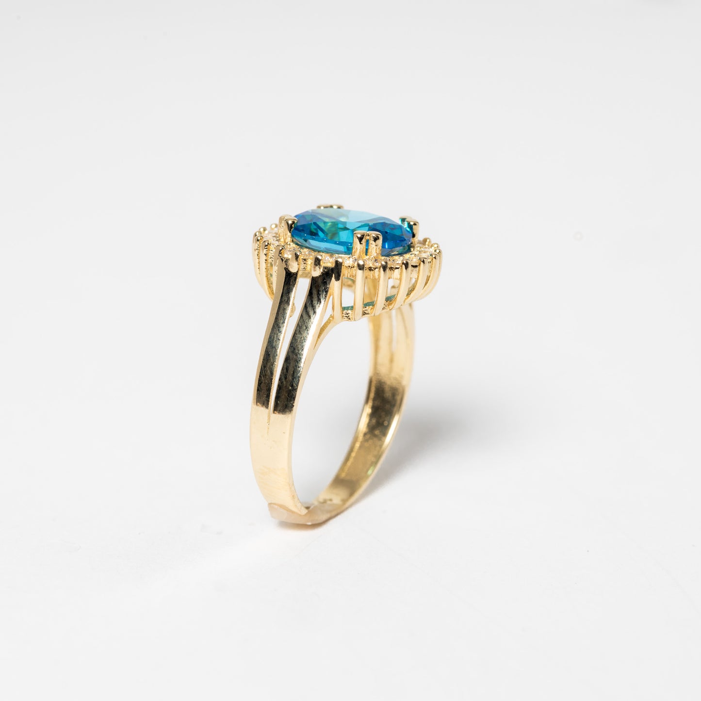 Turquoise  And White Cubic Zirconia Ring