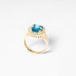 Turquoise  And White Cubic Zirconia Ring