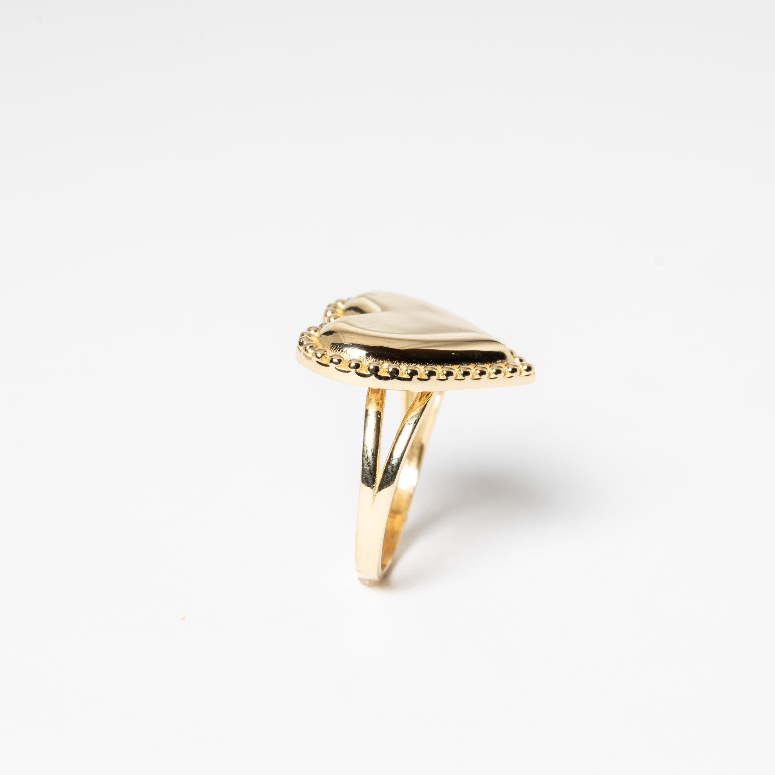 Heart Ring with Diamond-Cut Edge