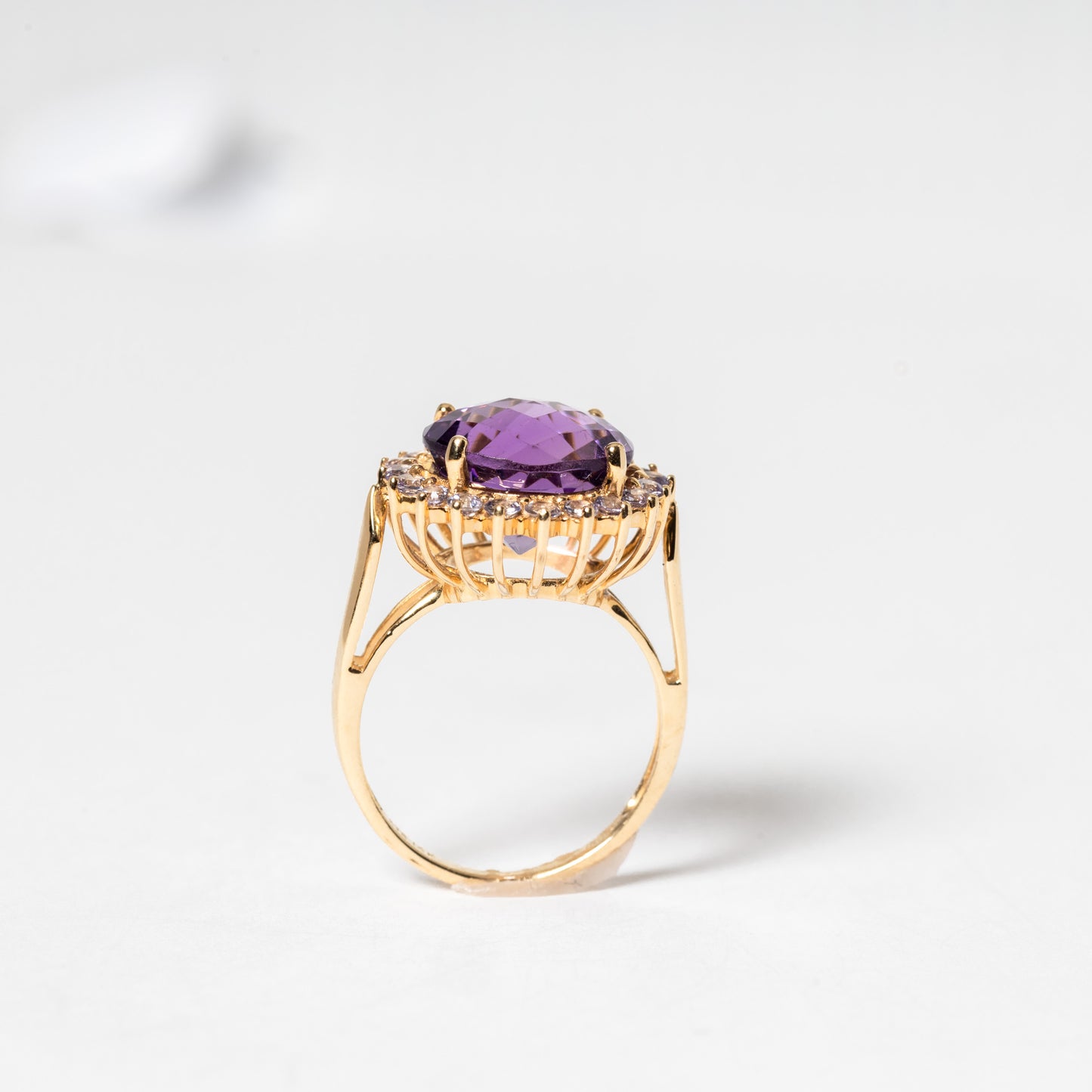 Purple And White Cubic Zirconia Ring