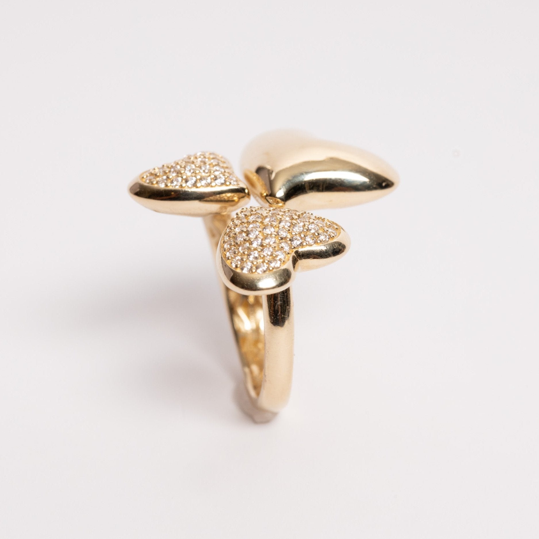 Cubic Zirconia Triple Heart Ring
