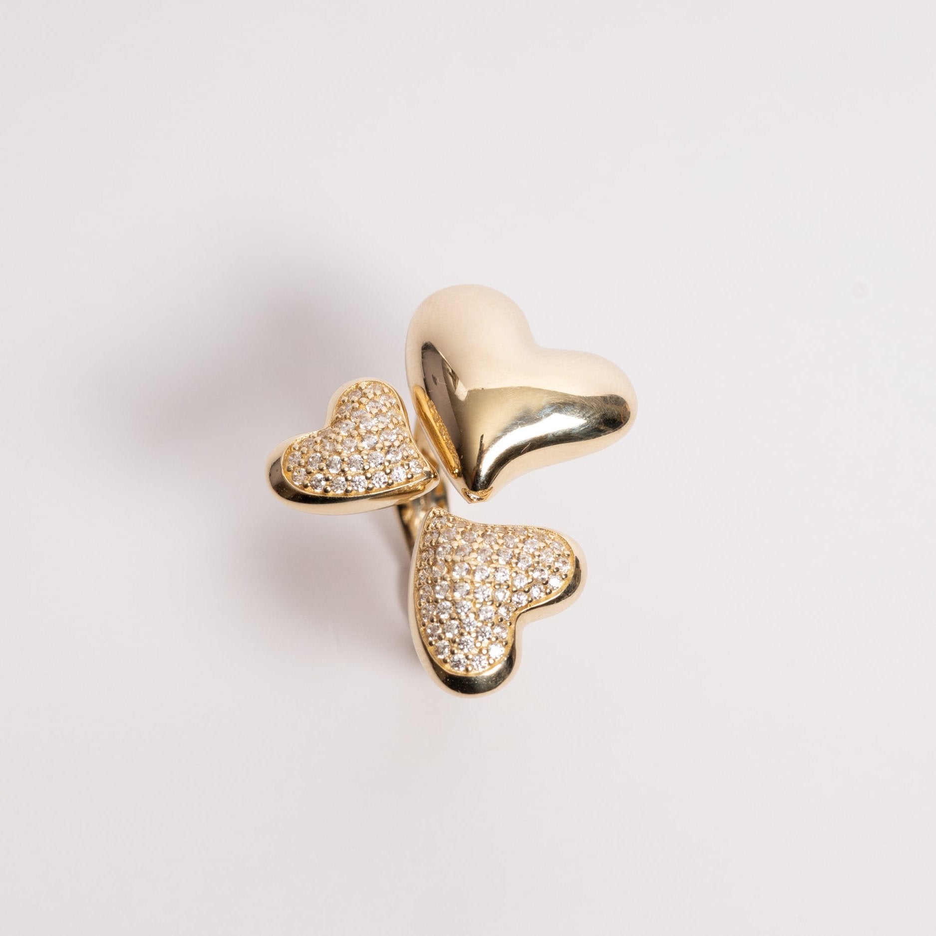 Cubic Zirconia Triple Heart Ring