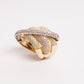 Cubic Zirconia Ring in 14 K 3-Tone Color Gold