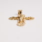 Yellow Gold Antique Diamond Cut Cross Pendant