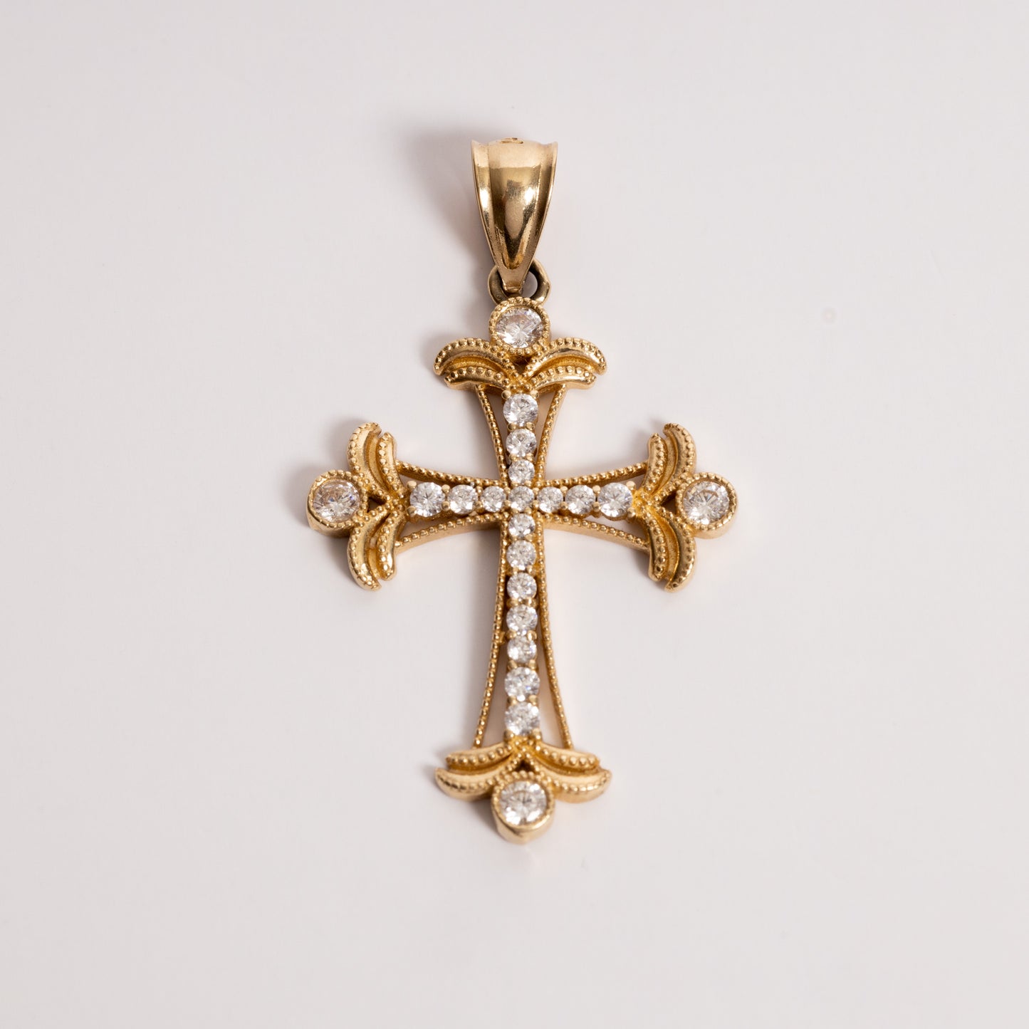 Vintage Cross with Cubic Zirconia Stone