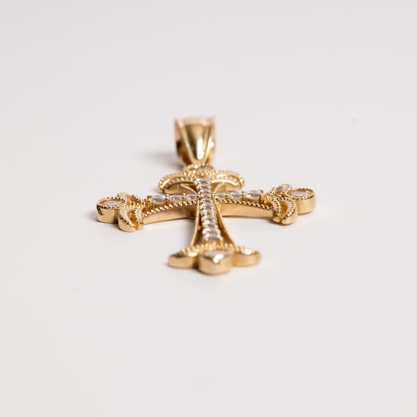 Vintage Cross with Cubic Zirconia Stone