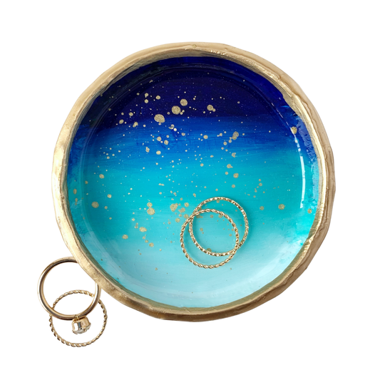 Ombre with gold speckles - Ring Dish