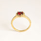 CZ Red Heart Stone Ring